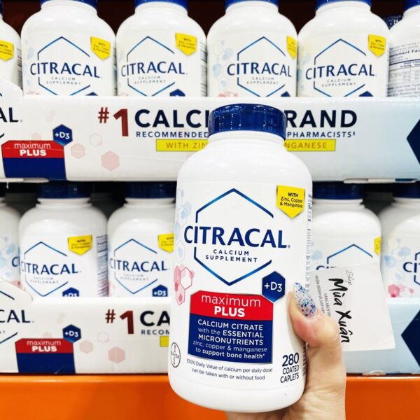 Viên uống bổ sung Canxi Citracal Maximum Plus 280 viên của hãng Bayer Mỹ.